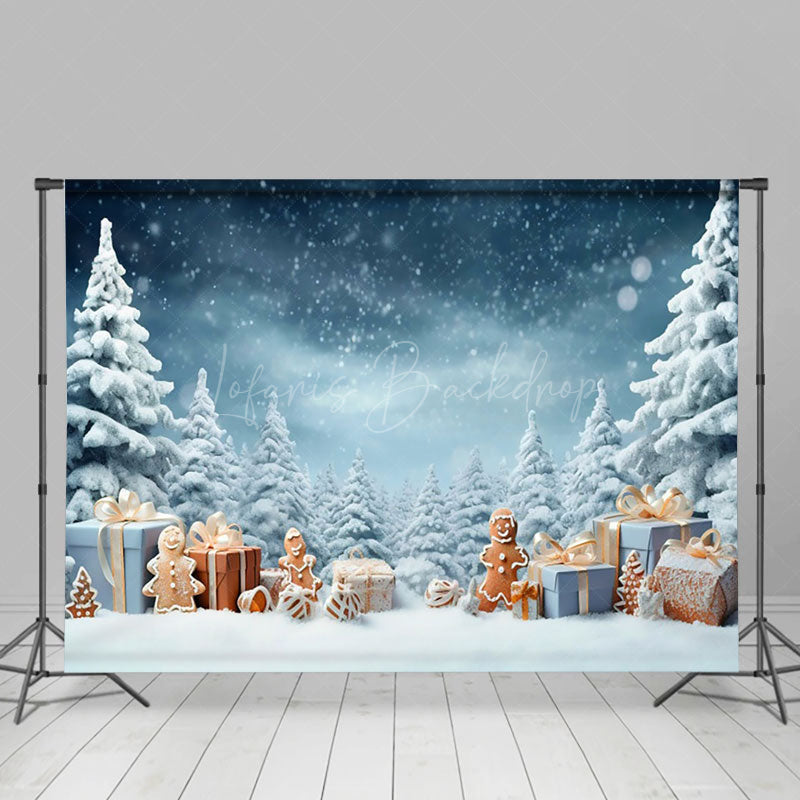 Lofaris Winter Snowy Scene Elegant Gift Xmas Trees Backdrop