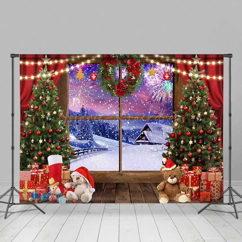 Lofaris Winter Sunset Xmas Gifts Decor Christmas Backdrop