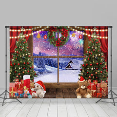 Lofaris Winter Sunset Xmas Gifts Decor Christmas Backdrop