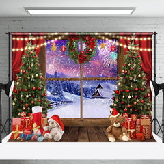 Lofaris Winter Sunset Xmas Gifts Decor Christmas Backdrop