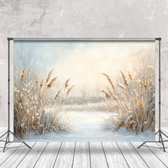 Lofaris Winter Wheat Field Natural Scenery Photo Backdrop