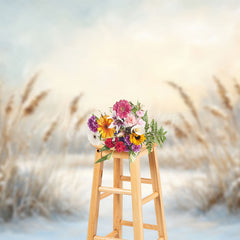 Lofaris Winter Wheat Field Natural Scenery Photo Backdrop