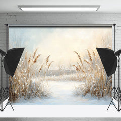 Lofaris Winter Wheat Field Natural Scenery Photo Backdrop