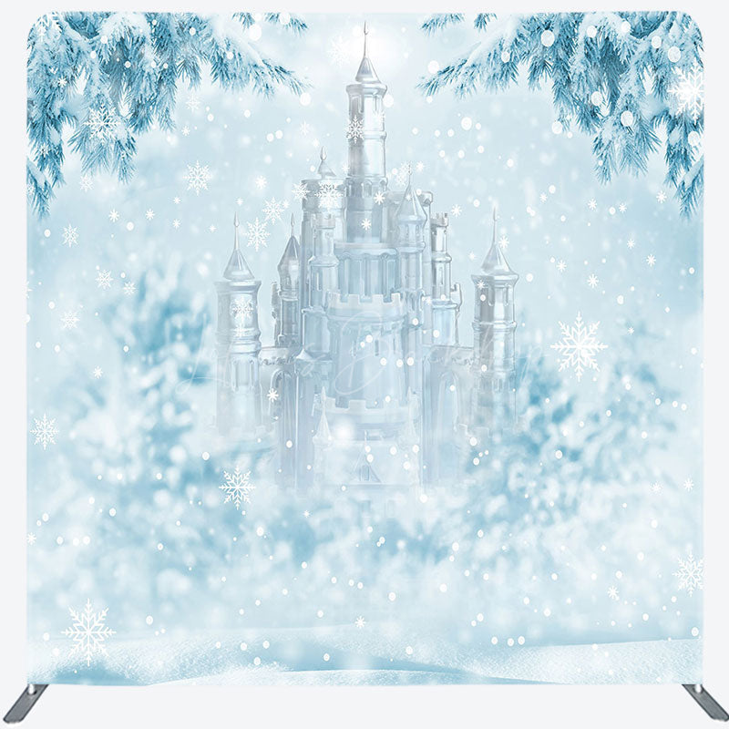 Lofaris Winter Wonderland Castle Tension Fabric Backdrop