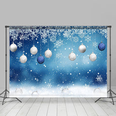 Lofaris Winter Wonderland Christmas Balls Snowflake Backdrop