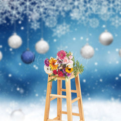 Lofaris Winter Wonderland Christmas Balls Snowflake Backdrop