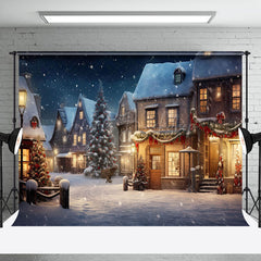 Lofaris Winter Wonderland Christmas Scene Houses Backdrop