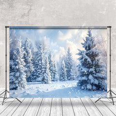 Lofaris Winter Wonderland Shiny Snowcovered Forest Backdrop