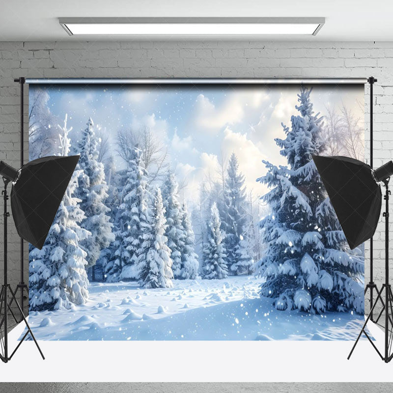 Lofaris Winter Wonderland Shiny Snowcovered Forest Backdrop