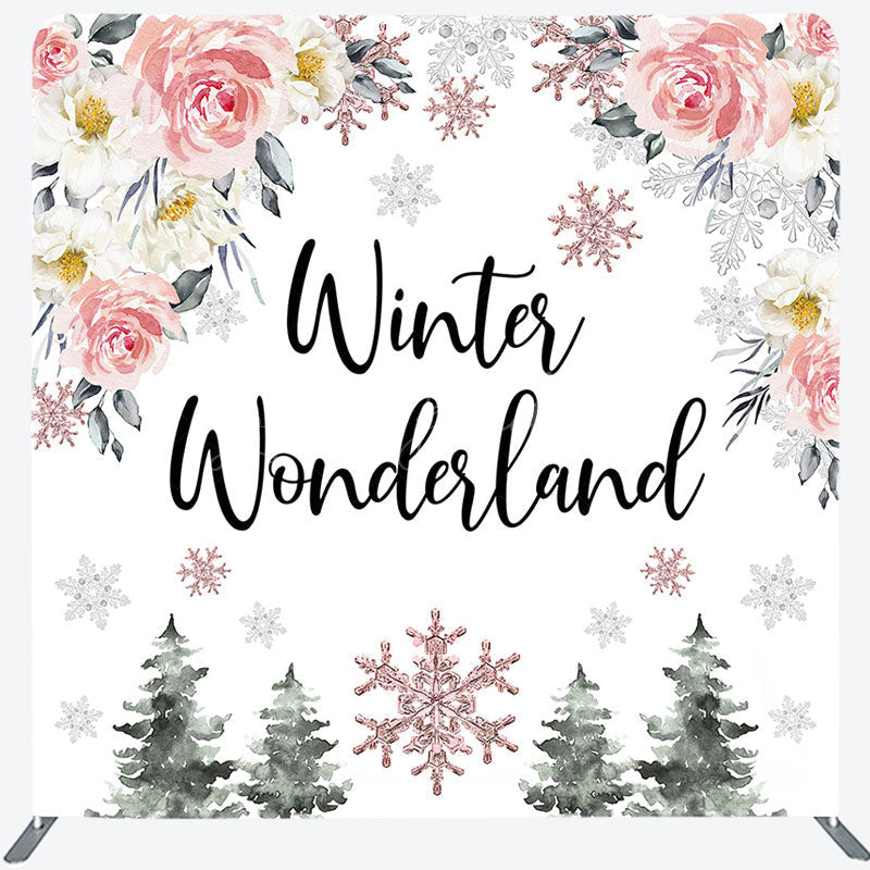 Lofaris Winter Wonderland Snowflake Pillow Cover Backdrop