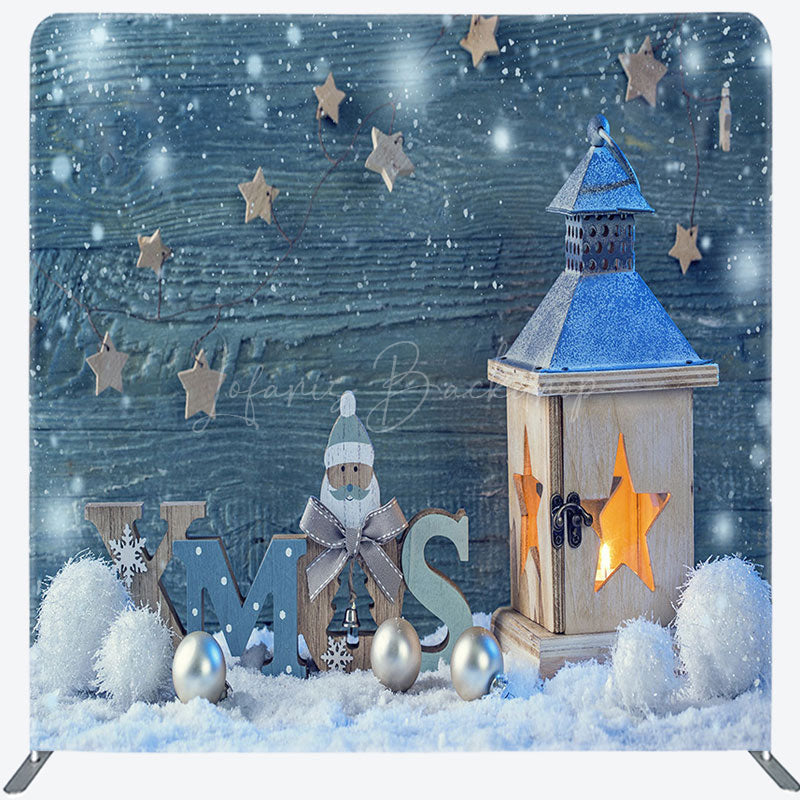 Lofaris Winter Wood Snowman Star Xmas Pillow Case Backdrop