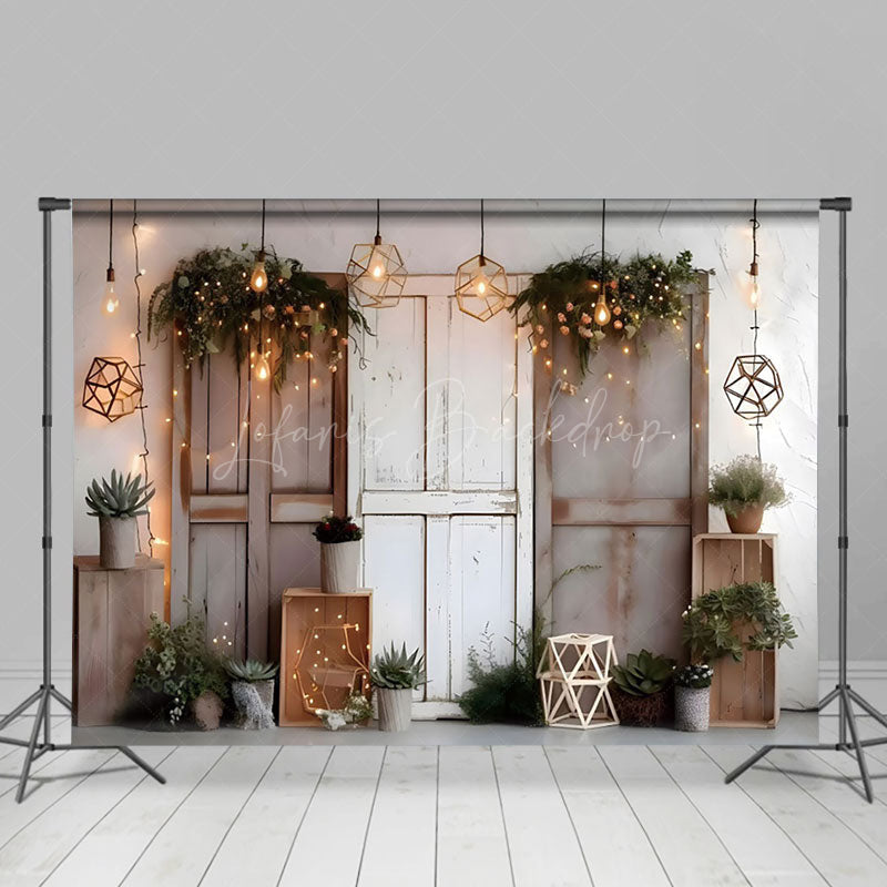 Lofaris Wood Cabin Door Boho Photography Backdrop For Studio