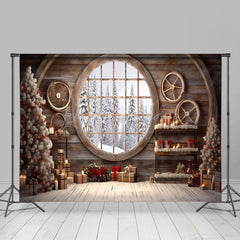 Lofaris Wood Indoor Window Christmas Vibe Room Set Backdrop