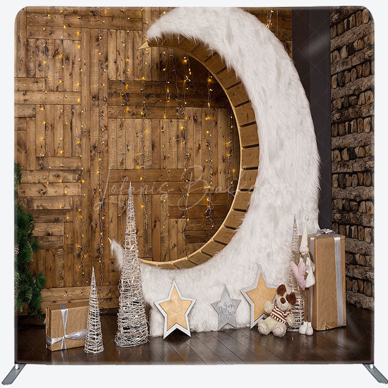 Lofaris Wood Moon Chair Light Xmas Tension Fabric Backdrop