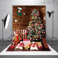 Lofaris Wood Wall Snowflake Christmas Tree Gift Backdrop