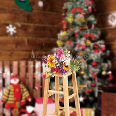 Lofaris Wood Wall Snowflake Christmas Tree Gift Backdrop