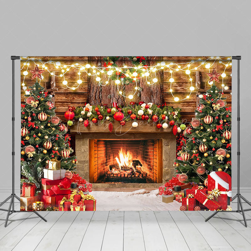 Lofaris Wood Wall Wreath Fireplace Gifts Christmas Backdrop