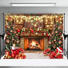 Lofaris Wood Wall Wreath Fireplace Gifts Christmas Backdrop