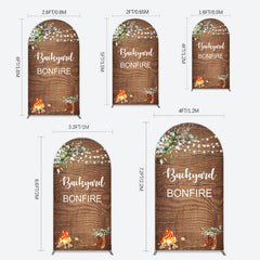 Lofaris Wooden Cowboy Backyard Bonfire Party Arch Backdrop