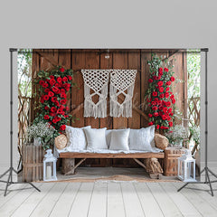 Lofaris Wooden Outdoor Sofa Rose Valentines Photo Backdrop