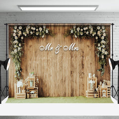 Lofaris Wooden Wall Floral Decoration Wedding Photo Backdrop