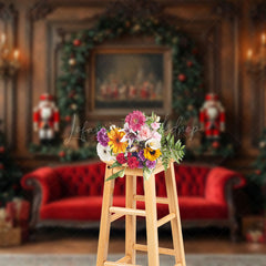 Lofaris Wreath Luxury Vintage Wall Sofa Christmas Backdrop