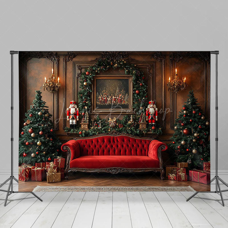 Lofaris Wreath Luxury Vintage Wall Sofa Christmas Backdrop