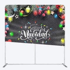 Lofaris Xmas Leaf Feliz Navidad Festive Pillow Case Backdrop