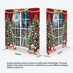 Lofaris Xmas Tree Curtain Window Moon Pillow Case Backdrop