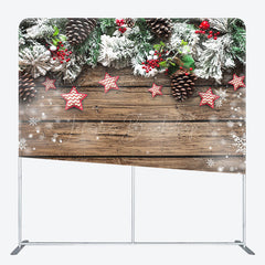 Lofaris Xmas Tree Star Wood Floor Double-Sided Square Backdrop