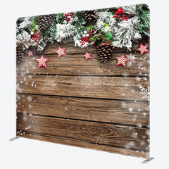 Lofaris Xmas Tree Star Wood Floor Double-Sided Square Backdrop