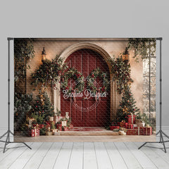 Lofaris Xmas Wreath Arch Door Decorated Holiday Backdrop