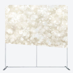 Lofaris Yellow Bokeh Snowflake Christmas Pillow Case Backdrop