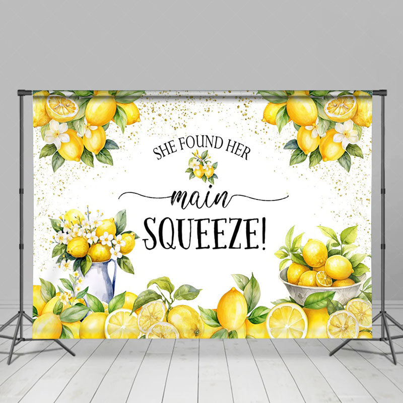 Lofaris Yellow Lemon Found Her Main Squeeze Wedding Backdrop