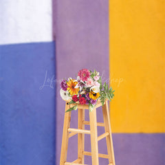 Lofaris Yellow Purple Blue White Spliced Fine Art Backdrop