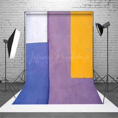 Lofaris Yellow Purple Blue White Spliced Fine Art Backdrop