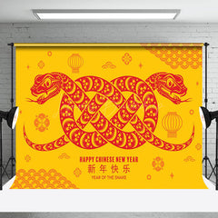 Lofaris Yellow Red Zodiac Snake Chinese New Year Backdrop