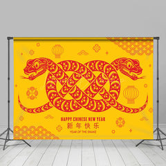 Lofaris Yellow Red Zodiac Snake Chinese New Year Backdrop