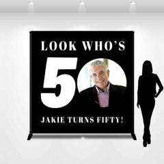 Lofaris Looks Whos 50Th Photo Custom Birthday Backdrop For Men