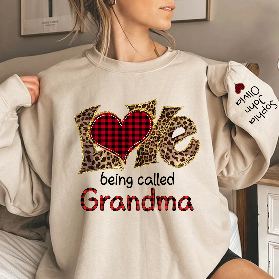 Lofaris Love Being Called Grandma Leopard Custom Sweatshirt