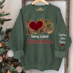 Lofaris Love Being Called Grandma Leopard Custom Sweatshirt