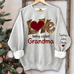 Lofaris Love Being Called Grandma Leopard Custom Sweatshirt