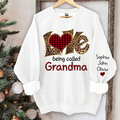 Lofaris Love Being Called Grandma Leopard Custom Sweatshirt