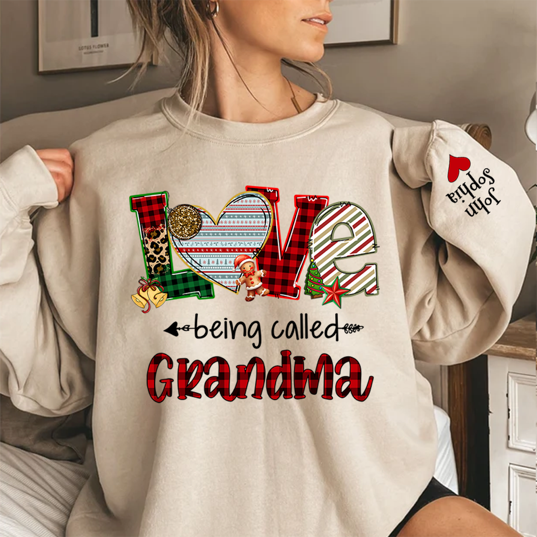 Lofaris Christmas Love Being Called Grandma Custom Name CTH01 Sweatshirt