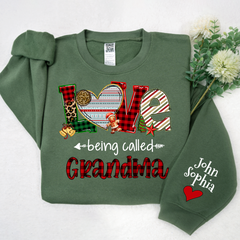 Lofaris Christmas Love Being Called Grandma Custom Name CTH01 Sweatshirt