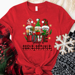 Lofaris Love Being Grandma Gnome Custom Christmas T-Shirt