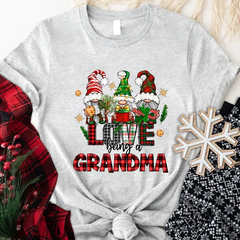 Lofaris Love Being Grandma Gnome Custom Christmas T-Shirt