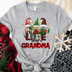 Lofaris Love Being Grandma Gnome Custom Christmas T-Shirt