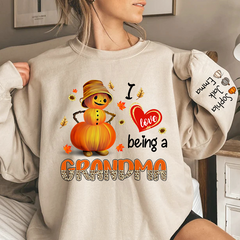 Lofaris I Love Being A Grandma Leopard Shirt Pumpkin Fall Personalized Autumn Sweatshirt