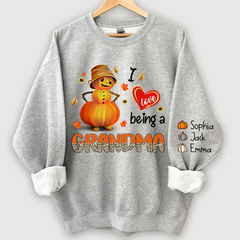 Lofaris I Love Being A Grandma Leopard Shirt Pumpkin Fall Personalized Autumn Sweatshirt